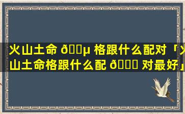 火山土命 🐵 格跟什么配对「火山土命格跟什么配 🕊 对最好」